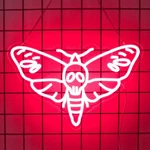 Death Head Moth Led Neon Sign Skull Butterfly Goth Wall Art Dimmable Usb Light. Fixed Price $26.38.