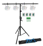 4 Rockville Battery Par 50 White Rechargeable Led Dmx Dj Wash Lights+crank Stand. Fixed Price $364.90.