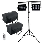 Adj Uv Flood 36 Blacking 12X 3W Led Wash Light Pair + Stand Cases Idjnow. Fixed Price $574.40.