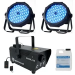 (2) Eliminator American Dj Mega Go Par 64E Rgb+uv Dmx Wash Lights+fogger. Fixed Price $499.85.