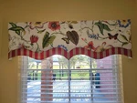 Custom Made Rod Pocket Valance Floral Bug Garden Curtain 59" X 16.5 Shaped Swag. Fixed Price $59.95.