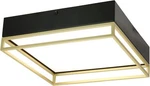 13" Led Flush Mount Ceiling Light, 3CCT, 20W (100W), Black & Gold, Double Square. Fixed Price $104.26.