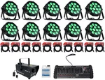 (10) Eliminator Mega 64 Profile Ep Rgb+uv Led Wash Lights+dmx Controller+fogger. Fixed Price $2413.95.