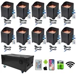 10PCS 6X18W Dmx Led Uplight With Flight Case For Wedding Party Bar. Fixed Price $1196.05.