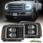 05-07 Ford Super Duty/excursion Pro-series Led Projector Headlights Black. Fixed Price $395.00.