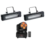 (2) American Dj Mega Flash Dmx Strobe Lights W/ Sound Sensor+rgbw Moving Head. Fixed Price $459.90.