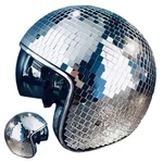 Yizuptc Disco Ball Helmet Glitter Glass Cap W/ Retractable Visor Party Decor. Fixed Price $81.59.