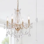 Elegant Plug-in Crystal Chandelier 5 Light Gold Pendant For Home & Events. Fixed Price $116.99.