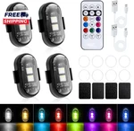 4 Pcs Wireless Rechargeable Magnetic Led Strobe Lights 8-COLORS Usb Waterproof. Fixed Price $14.06.