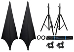 2) Rockville Tripod Dj Speaker Stands+cables+scrim Werks Black Covers+carry Case. Fixed Price $159.88.