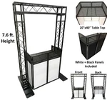 Black Arch Truss Combo Kit 7.6 Ft. Height 5 Width+dj Facade W/40"X20" Table. Fixed Price $999.99.