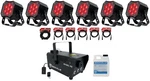 (6) American Dj Mod Stq Compact Dmx Par Wash Lights W/remote+hazer+fogger+cables. Fixed Price $1739.94.