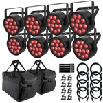 Chauvet Dj SLIMPARQ12ILS Quad-color Led Light Fixtures 8 Pack W Gear .... Fixed Price $1615.40.
