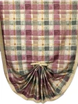 Custom Plaid Curtain Fan Pleated Tie-up Lined Panel Rod Pocket 42X64". Fixed Price $115.00.