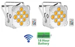 2) Rockville Best Par 60 White Rechargeable Wash Up-lights Wireless Dmx+rgbwa+uv. Fixed Price $374.90.