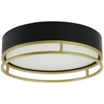 13" Led Flush Mount Ceiling Light, 3CCT, 20W (100W), Black & Gold, Double Round. Fixed Price $97.31.