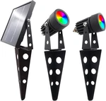 Solar Spot Lights Outdoor Aluminum 2 Pack Waterproof Landscape Lighting Yard Pat. Fixed Price $71.99.