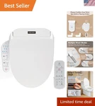 Bidet Toilet Seat Electric Warm Water Wash Heated Dry Led Night Light. Fixed Price $279.71.