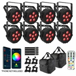 Chauvet Slimpar T6BT Ils Compact Wash LIGHTS8 Pack With Carry Bags Idjnow. Fixed Price $974.40.