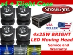 4PCS Showlight Super Beam 100W (4X25W) Led Moving Head With Quad Flight Case. Fixed Price $549.95.