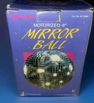 Radio Shack Motorized 8" Disco Mirror Ball Party Club Dance New Opened Box. Fixed Price $65.00.