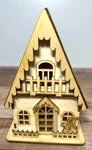 Laser Cut Wood Christmas Cottage House With Light Can Be Painted Or Natural. Fixed Price $14.99.