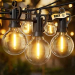 Outdoor String Lights, 80FT 40+2 G40 Bulbs Shatterproof Patio IP65 Water. Fixed Price $163.05.
