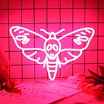 Death Head Moth Led Neon Sign: Wall Decor, Dimmable Usb Light Insect. Fixed Price $23.25.