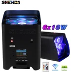 Shehds Led 6X18W Rgbwa+uv Par Light Wifi Smart Wireless Control Battery. Fixed Price $127.45.