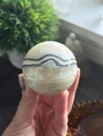 Zebra Calcite Sphere Crystal Ball Phantom Banded Mexican Onyx Stone A3. Fixed Price $31.99.
