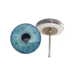 Pair Of Natural Light Baby Blue Glass Eyes On Wire Pin Posts. Fixed Price $7.99.