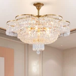 23.6" Luxury Chandelier Crystal Pendant Light Gold Bronze Ceiling Lamp Fixtures. Fixed Price $200.39.