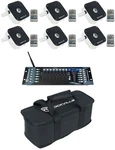 (6) Rockville Mini RF1 V2 Rgbwa+uv Dj/party Wash Lights+dmx Controller+bag. Fixed Price $374.65.