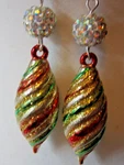 Unique Disco Ball Christmas 925 Earrings Handmade Red,green Seasonal Nora Winn. Fixed Price $16.99.
