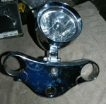 American Suspension L6 Upper Triple Clamp With Head Light For Chopper. Fixed Price $249.99.