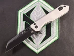 Heretic Jinn Button Lock Flipper Battle Black Magnacut Blizzard Worn Chassis. Fixed Price $315.00.