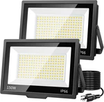 150W Led Flood Light Outdoor, 18000LM Brighter Work With 10FT Us Plug, IP6. Fixed Price $73.58.