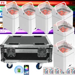 6PCS 108W Rgbwa+uv Stage Par Wireless Battery Wash Uplighting Fligth Case. Fixed Price $239.99.