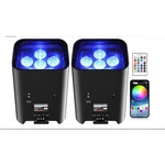 SET-OF-2 Uplight Rechargeable Par Can 6X18W Rgbwa+uv Led Stage Lights Remote. Fixed Price $205.00.