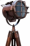 Vintage Industrial Tripod Spotlight Floor Lamp Studio Searchlight Decor. Fixed Price $199.75.