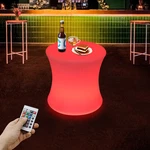16" Glow Cocktail Tables Chair Color-changing Led Lighting Stool Night Stand. Fixed Price $85.85.