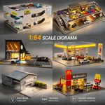 1/64 Diorama Diecast Garage Model Led Lighting Parking Lot Display Case Scene Us. Fixed Price $38.12.
