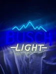 Busch Light Beer Mountain Led Neon Sign 16 X 10 Bar Room Man Cave Used. Fixed Price $79.99.