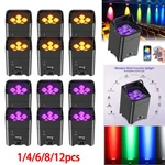 12X 108W Rgbwa+uv Stage Par Rechargeable Wireless Battery Uplight Dmx App. Fixed Price $148.79.