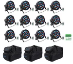 12) Rockville Battery Par 50 Rechargeable Led Dmx Dj Wash Up-lights+remotes+bags. Fixed Price $754.85.