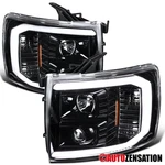 Fit 2007-2014 Silverado 1500 2500HD Slick Black Led Bar Projector Headlights L+r. Fixed Price $228.99.