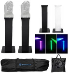 2) Totem Light Stands+black+white Scrims For Chauvet Q-spot 260 Led Moving Heads. Fixed Price $394.90.