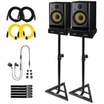 Krk Generation Rokit RP8 G5 8" Studio Monitors 2-PACK With Stands. Fixed Price $682.40.