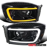 Fit 2006-2008 Dodge Ram 1500 2500 Slick Black Led Signal Projector Headlights. Fixed Price $276.99.