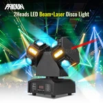 Paidun 120W 2HEADS Rotating Beam Moving Laser Light Strobe Sound Activated. Fixed Price $119.20.